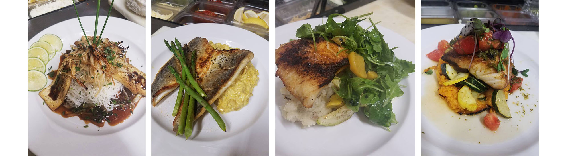 Four Different Seafood Dishes